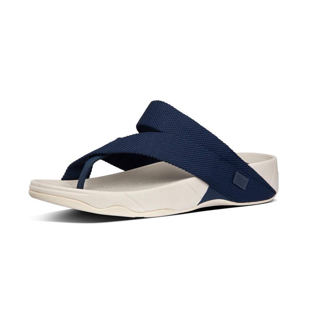 Fitflop Mens Sandals - Sling Weave Toe-post - Navy/Beige - 810-VQSDJT